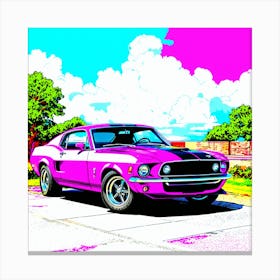 Pink Mustang Canvas Print