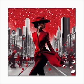 Woman In Red 1 Canvas Print