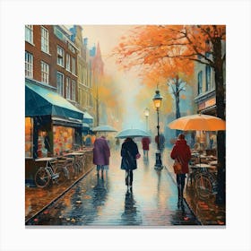 Rainy Day In Amsterdam 15 Canvas Print