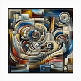 A mixture of modern abstract art, plastic art, surreal art, oil painting abstract painting art deco architecture 6 Canvas Print