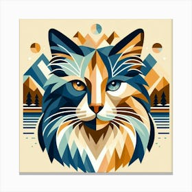 Tiramisu Low Poly Cat Canvas Print