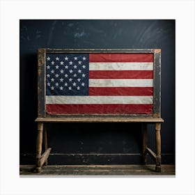 An Antique American Flag Resplendent With Immaculate Red Stars Scattered Against A Deep Blue Backgr (1) Canvas Print