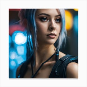 Girl With Blue Hair Canvas Print