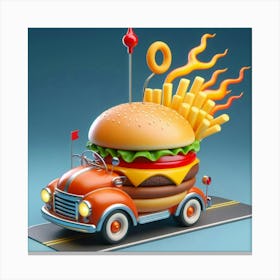 Burger Car Canvas Print