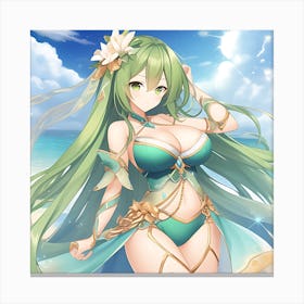 Elemental Anime Girls: Earth Goddess Canvas Print