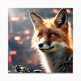 Fox In The City Canvas Print