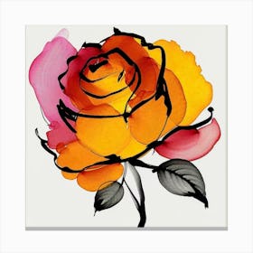 Orange Rose Canvas Print