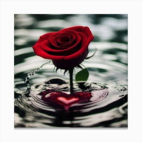 Rose In Water Canvas Print