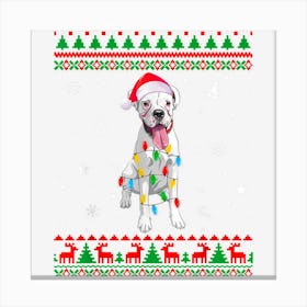 Xmas Ugly Sweater Christmas Lights Boxer Dog Lover Canvas Print