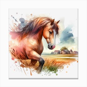 Horse In The Field Canvas Print