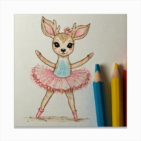 Ballet Deer 5 Canvas Print