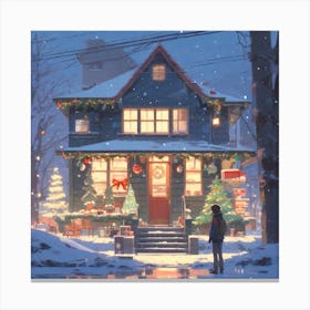 Christmas House 60 Canvas Print
