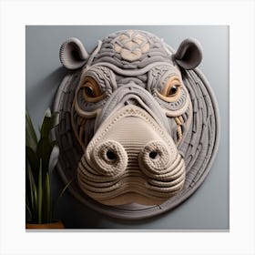Hippo Head Bohemian Wall Art 2 Canvas Print