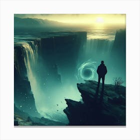 Man Standing On A Cliff 4 Canvas Print