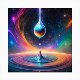 A Cosmic Water Drop Falling Into A Rippling Pool Canvas Print