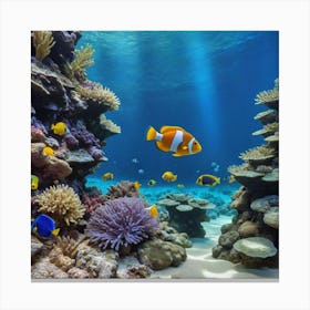 Exploring the Ocean's Hidden Beauty Coral Reef Canvas Print