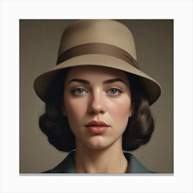 Woman In A Hat 3 1 Canvas Print