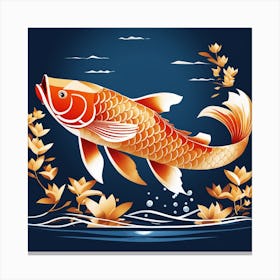 Koi Fish Illustration Low Poly (3) Canvas Print