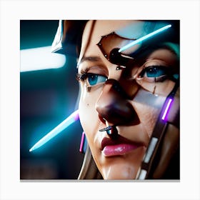 Cyberpunk 2099 abstract realism Canvas Print