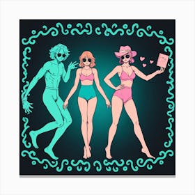 Three Women In Bikinis 2 Canvas Print