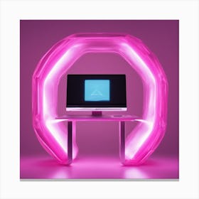 Furniture Design, Tall Computer, Inflatable, Fluorescent Viva Magenta Inside, Transparent, Concept P (2) Canvas Print