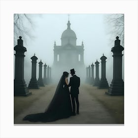 Wedding In The Fog Canvas Print