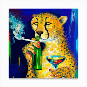 oil pastel cheetah Canvas Print