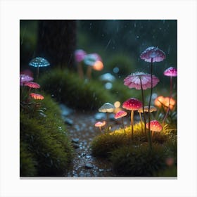 Mushrooms In The Rain Canvas Print