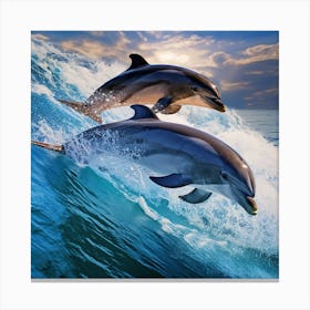 Dolphins In The Ocean 1 Canvas Print