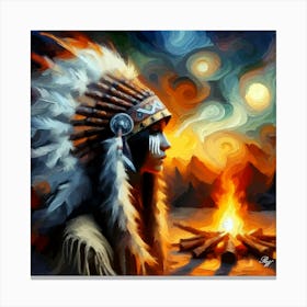 Lovely Native American Indian Woman 4 Canvas Print