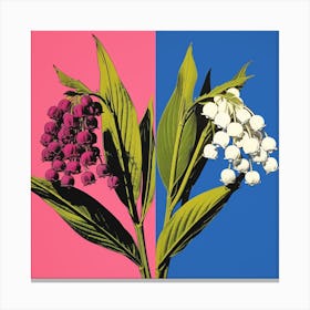 Lily Of The Valley 1 Pop Art Illustration Square Canvas Print