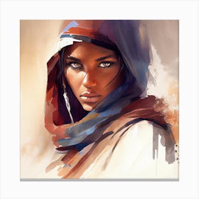 Watercolor Tuareg Woman #10 Canvas Print