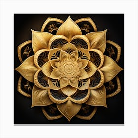 Golden Lotus Flower 3 Canvas Print