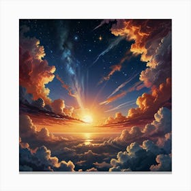 Sunset Over Clouds 4 Canvas Print