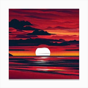Sunset Over The Ocean 266 Canvas Print