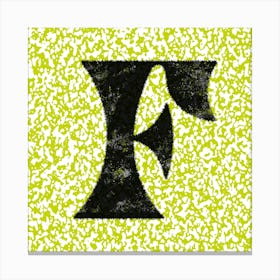 F Typography Punky Spike Green Square Canvas Print