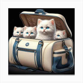 Kittens In A Suitcase 1 Canvas Print