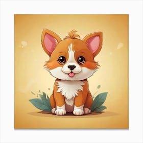 Cute Corgi Puppy Canvas Print