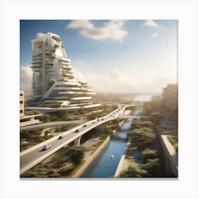 Futuristic City 190 Canvas Print