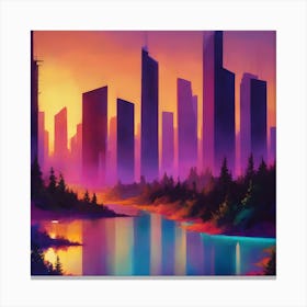BB Borsa Cityscape Sunset Canvas Print
