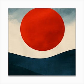 Red Sun Rising Over The Sea Canvas Print