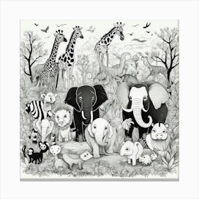 Animals Zoo Safari Mammals Cute Canvas Print