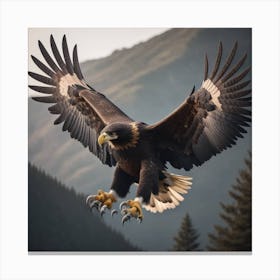 Golden Eagle In Flight Canvas Print