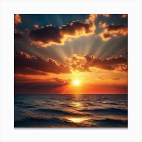 Sunset Over The Ocean 237 Canvas Print