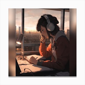 Lo-Fi Girl Study Time Canvas Print