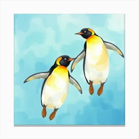 Penguins Flying 1 Canvas Print