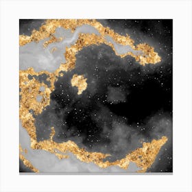 100 Nebulas in Space with Stars Abstract in Black and Gold n.065 Canvas Print