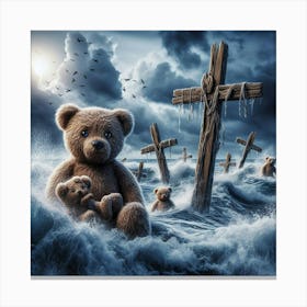 Teddy Bears In The Ocean Canvas Print