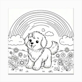 Line Art lovely dog 3 Canvas Print