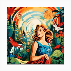 Girl In The Forest 2 Canvas Print